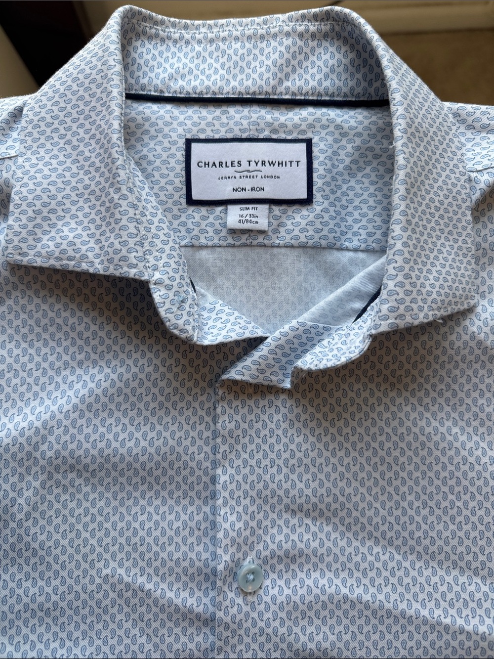 Charles Tyrwhitt Light Blue Micro Paisley Dress Shirt